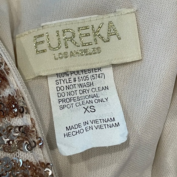 Eureka Mermaid Rose Gold Sequin Dress Women’s Size XS Prom Wedding Formal - Picture 4 of 9